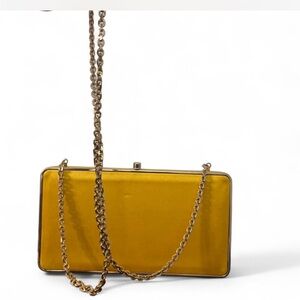 Salvatore Ferragamo Gold Chain Clutch Bag